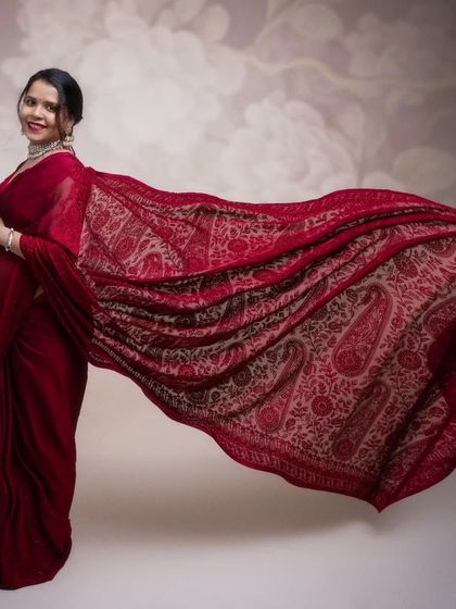 Every frame has its own poetry. This one speaks of grace, strength, and the unmatched beauty of motherhood in a timeless red saree.