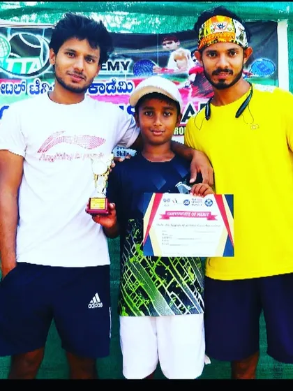 Celebrating another big win for our academy. Our student Likith earned his certificate and trophy at the All India Champion Series, a result of his dedicated hard work and our team's coaching.