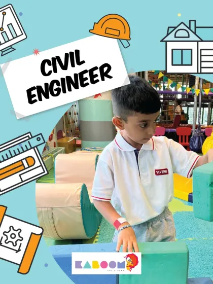 Today a civil engineer, tomorrow a master builder! Building with blocks is foundational to learning.