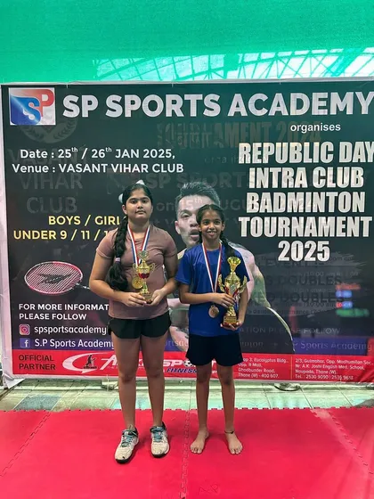 Winners and runners-up from another girls' age group.