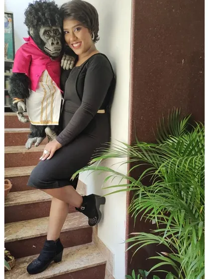 A happy, smiling shot from our portrait session. This is more our style. Professional, but always with a smile.
