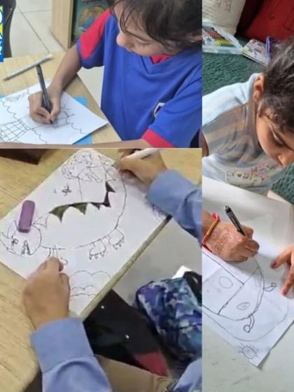 This collage shows the focused concentration of our students during class. Our step-by-step method keeps them engaged and allows them to work independently.