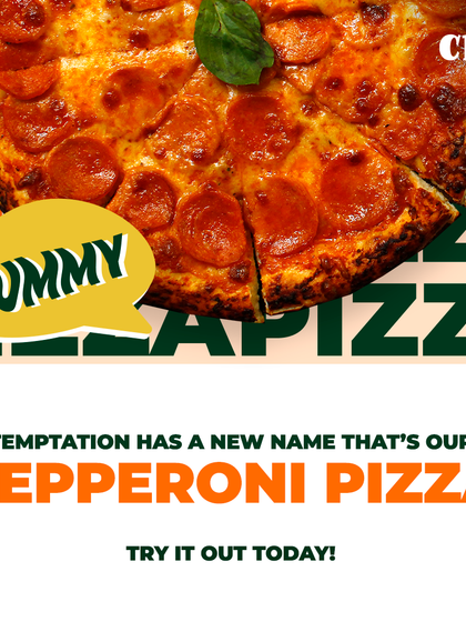Temptation has a new name, and it's our Pepperoni Pizza. Tweaked to perfection and served hot and sizzling, it's a classic done right.