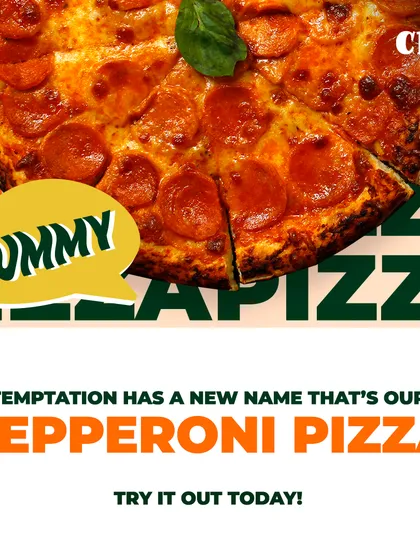Temptation has a new name, and it's our Pepperoni Pizza. Tweaked to perfection and served hot and sizzling, it's a classic done right.