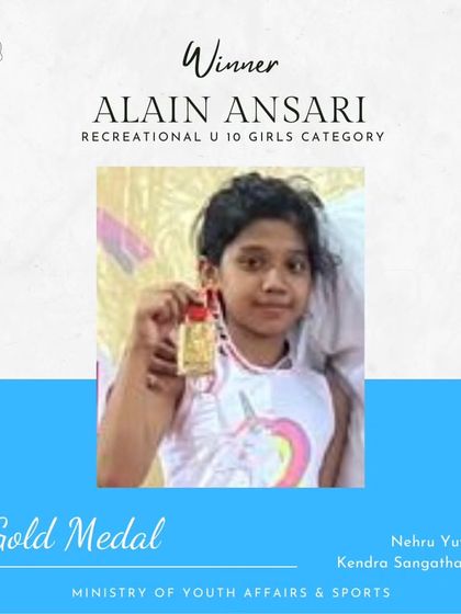 Another gold for the academy. Alain Ansari took the top spot in the Recreational U-10 Girls category at the NYKS competition.