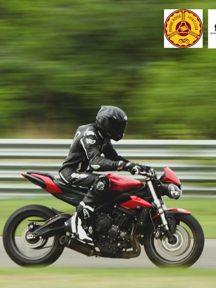 A Triumph Street Triple, a fantastic naked bike, holding its own on the track. You don't need a full-faired superbike to have a kick-ass time with us.