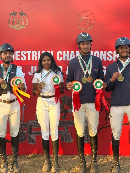 A team gold medal in the JNEC Young Rider Eventing. I am especially proud of Navyashree Sai for being the only girl to compete and finishing strong among a field of talented riders.