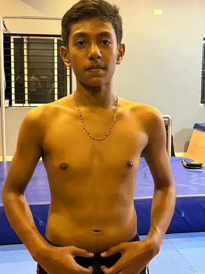 A closer look at a one year transformation. Through gymnastics and bodyweight training, this student has built a strong, athletic physique.