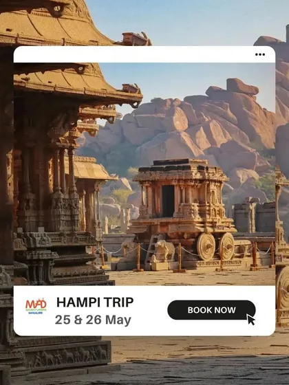An artistic shot of the Hampi stone chariot, a must-see for anyone visiting this incredible historical site.