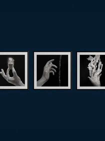The three ancient Greek elements: Earth, Water, and Fire, depicted as a set from my collection. These three drawings are designed to be displayed together.