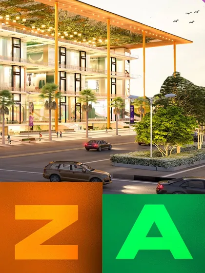 This rendering shows the dynamic streetscape of Saya Piazza, with lush greenery and ample space for visitors. It highlights our focus on creating a pleasant and engaging environment for shoppers.