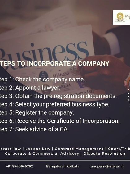 Incorporating a company involves a clear, seven-step process. We guide you through each stage, from checking the company name and appointing a lawyer to obtaining your Certificate of Incorporation.