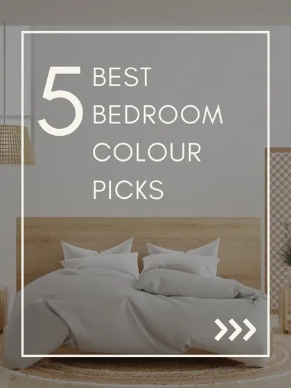This image introduces my top five color picks for bedrooms. The right color can completely transform your space into the sanctuary you deserve.