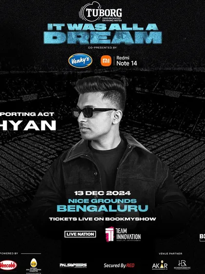 The official announcement for my supporting act for Karan Aujla's 'It Was All A Dream' tour. A huge moment for me to be part of such a massive event in Bengaluru.