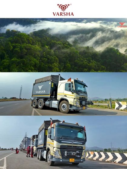 A cinematic shot of a Varsha Logistics truck on the open road, set against a scenic, misty landscape. We combine powerful vehicle shots with beautiful backdrops to create visually engaging corporate films.