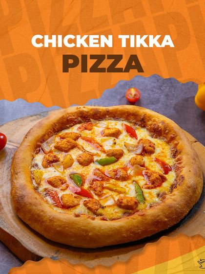 A fusion of flavors you'll love. Our Chicken Tikka Pizza combines tender, marinated chicken with classic pizza toppings for a delicious twist.