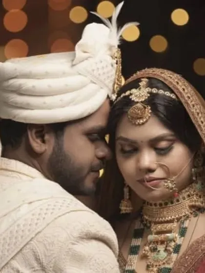 An intimate close-up of a couple on their wedding day. Capturing these quiet, emotional moments against a beautifully blurred background is a key part of our wedding photography style.