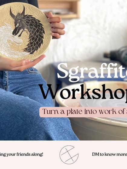 The plate is your canvas. Make a masterpiece and make memories in our Sgraffito workshop. Bring your friends along!
