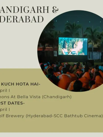Chandigarh and Hyderabad's weekend plans, including the classic 'Kuch Kuch Hota Hai' and '50 First Dates' in a bathtub.