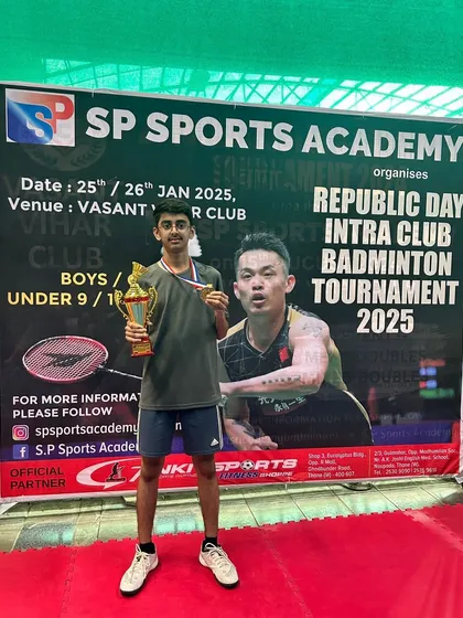 The U17 boys' winner, Mehul Sarda, who also won the U15 category.