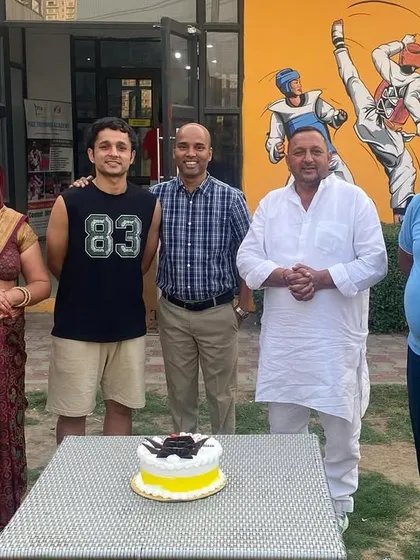 Celebrating an athlete's birthday with his family at the academy. These moments strengthen the bond of our PTA family.