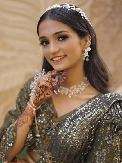 A beautiful portrait of this client, her makeup looking soft and ethereal.