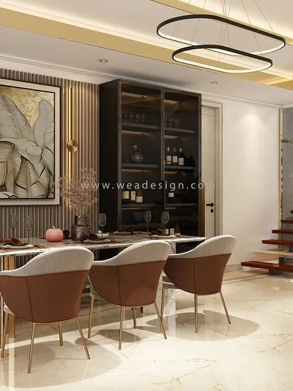 Duplicate of 261, emphasizing the spacious and integrated design of the penthouse's common areas.