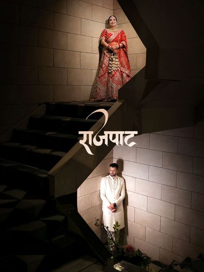 A regal and dramatic portrait using creative lighting and shadows. The Hindi text "Rajpat" (Royalty) perfectly describes the majestic feel of this shot.