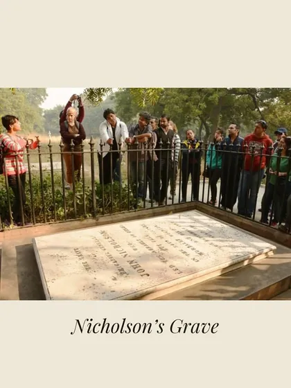 Participants look at the grave of John Nicholson. We discuss his controversial legacy, from being a ruthless military leader to being worshipped by a cult known as the 'Nikal Seyn'.