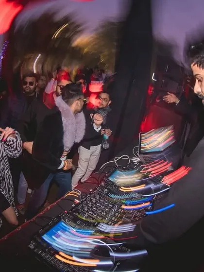 A motion-blur shot that perfectly captures the dizzying, high-energy vibe of the NYE celebration. It was a night of non-stop dancing.
