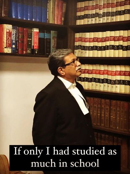 A moment of humor in my library. The amount of reading and research required for every single case never ceases, a discipline I wish I had discovered much earlier in life.