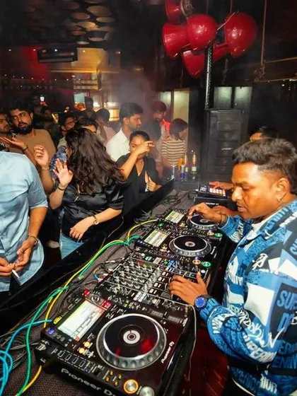 A high-energy moment during my set at Kitty Ko for the club's anniversary. The place was buzzing, and I was feeding off that incredible vibe all night.