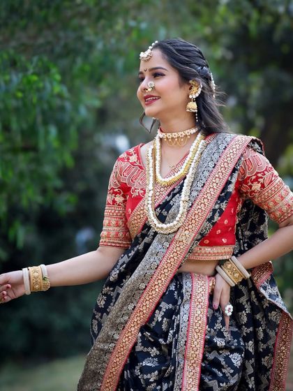 A joyful pose that perfectly captures the essence of the Makar Sankranti festival.