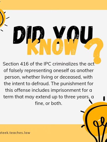 A duplicate of the "Did You Know?" post on impersonation, reinforcing the key takeaway about the penalties for this offense.