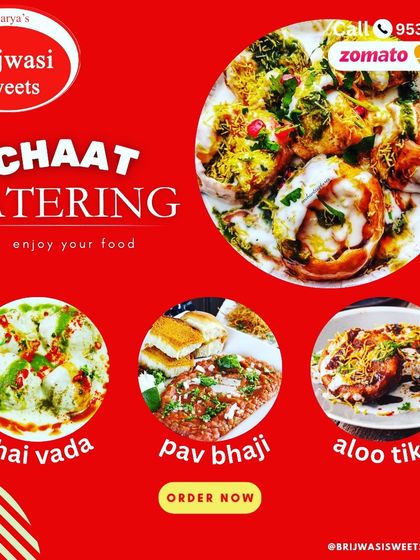 Another look at my chaat catering offerings, featuring Dahi Vada, Pav Bhaji, and Aloo Tikki. I can set up a complete chaat corner at your event.