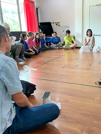 A reflective circle with teachers in Malaysia. These discussions are a vital part of our mentorship, allowing educators to share challenges, celebrate successes, and deepen their understanding of the child.