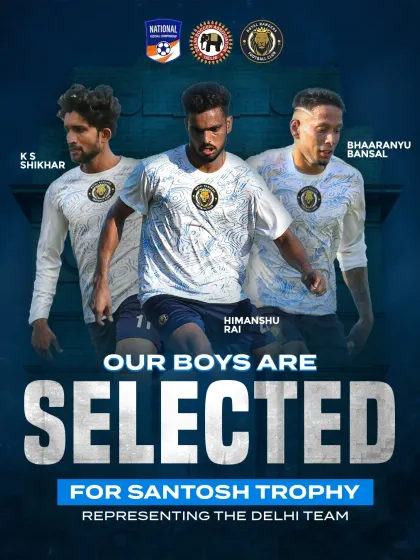 Our players are our pride. We are incredibly proud to have three of our senior players, Bhaaranyu Bansal, Himanshu Rai, and K S Shikhar, selected to represent the Delhi team for the prestigious Santosh Trophy. This is a testament to their dedication and the high-caliber talent we nurture at our club.