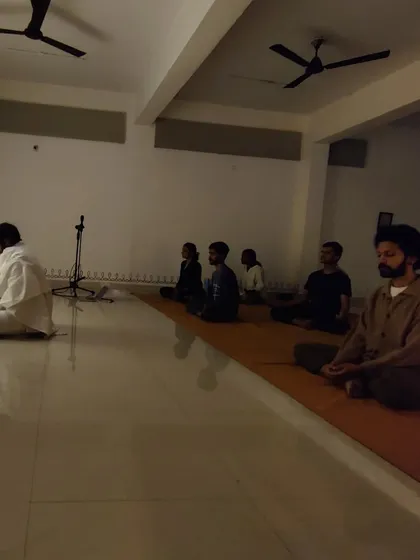 The Sanidhi Pooja is often a quiet affair, with each person absorbed in their own inner experience. Here, we sit together, united in our seeking and devotion.