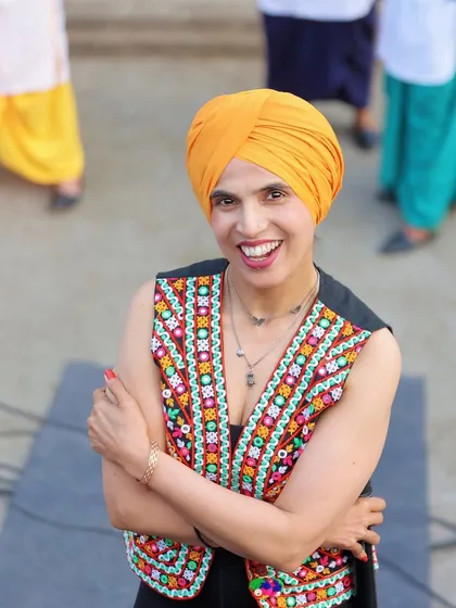 Dressed up and ready for our Vaisakhi celebration. This is me embracing the festive spirit, ready to lead my squad in a powerful Bhangra performance.