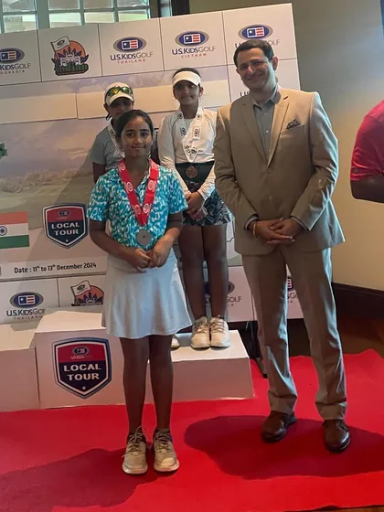 Aaradhaya Rawat with her medal at the USKG tournament. A solid showing from all my players.