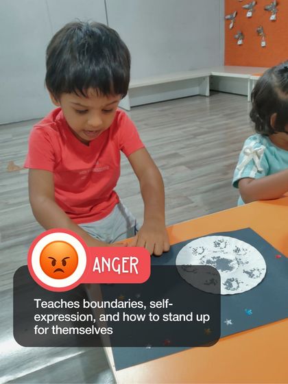 Anger teaches boundaries and self-expression. We create a safe space for children to understand and manage all their feelings, including the challenging ones, which is a key part of emotional development.