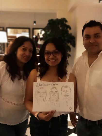 Another photo of the Board Buddies team. They were so much fun, and I was happy to create this special sketch for them.