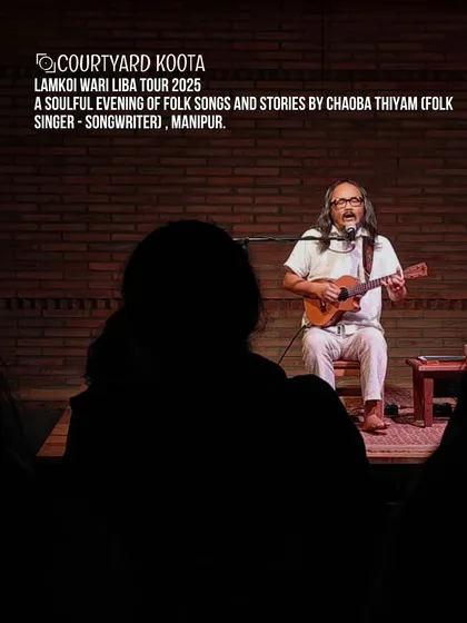 A soulful evening of folk songs and stories with Chaoba Thiyam from Manipur. Our indoor stage is perfect for these intimate musical sessions, where the artist and audience share a close connection under the warm lights.