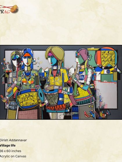 A repeat of 'Village life' by Girish Adannavar, emphasizing its role as a key piece in our cultural collection.