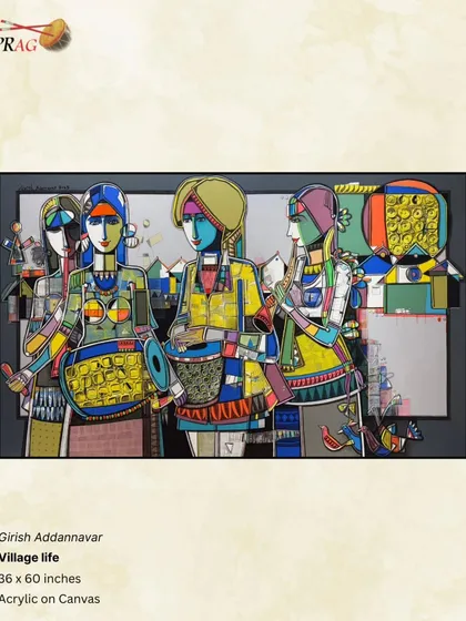 A repeat of 'Village life' by Girish Adannavar, emphasizing its role as a key piece in our cultural collection.