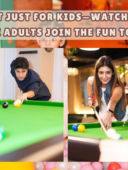 Watch the adults join the fun! Our venue is designed to entertain everyone, with activities like pool that are perfect for the grown-ups.