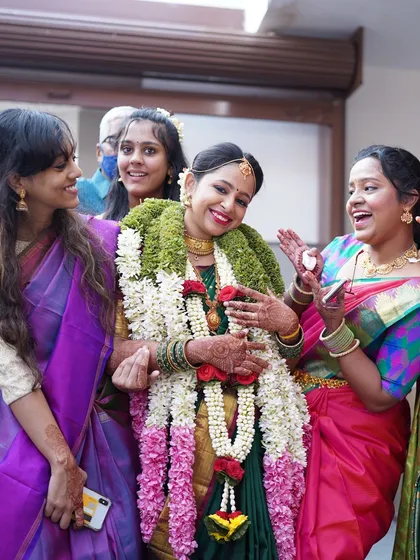 Surrounded by her friends, this bride's happiness is infectious. My goal is to make you feel so good that your natural joy just shines through.