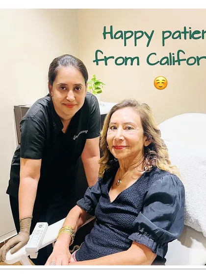 It is always a pleasure to have patients visit from all over the world. This lovely patient from California was thrilled with her treatment results, and her happiness truly made my day.