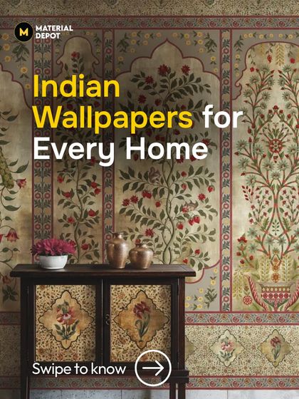 This series showcases Indian wallpapers for every home, turning walls into masterpieces. The cover image features a beautiful Mughal-inspired wallpaper that brings stories, colors, and traditions into the space.