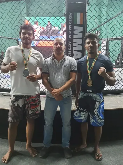 With my friends and fellow fighters from Mumbai who supported me during the BJJ Nationals. The camaraderie in this sport is incredible.